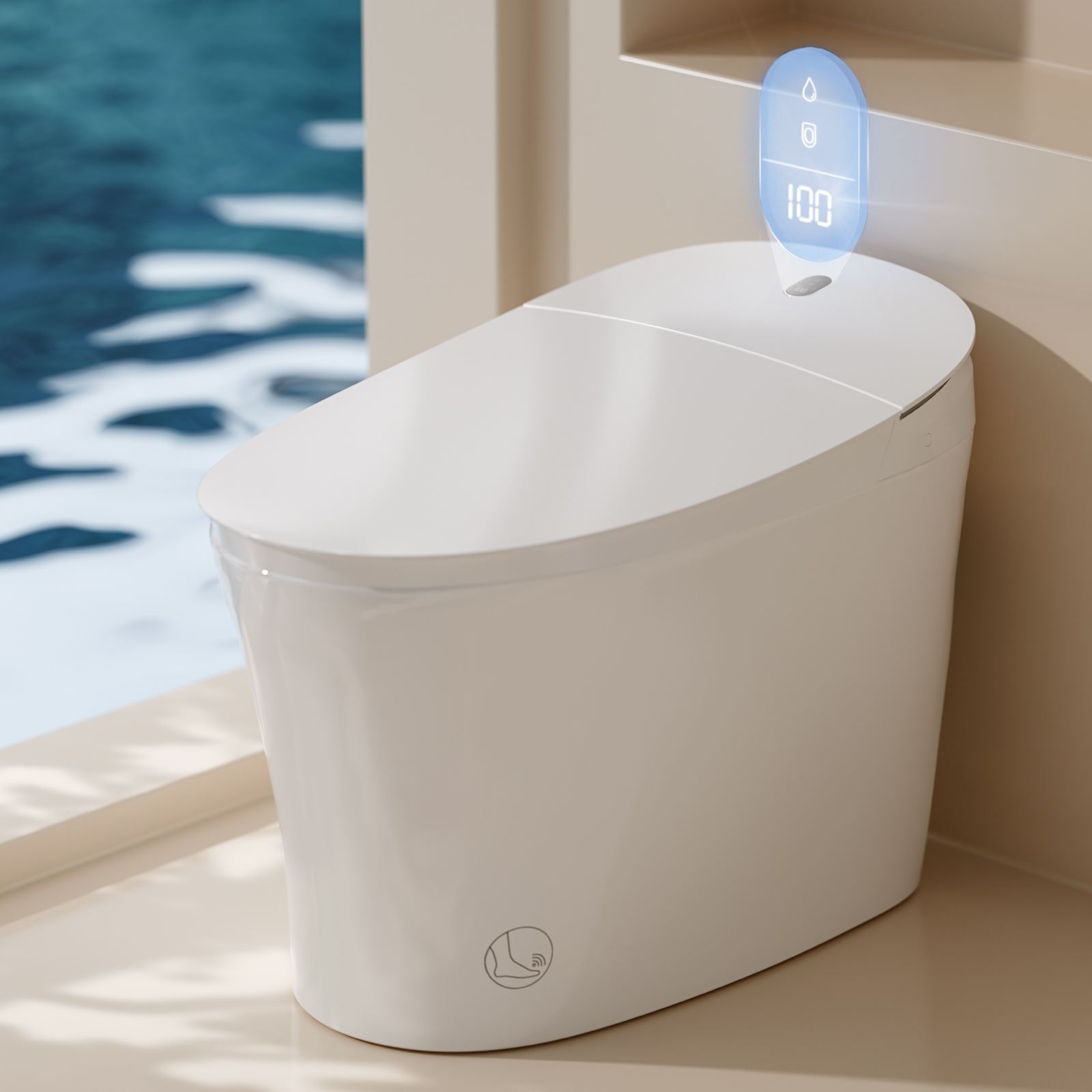 AQUATIZ Smart Toilet with Bidet, Built-in Tank and Pressure Pump, 0 Water Pressure Required, ADA Height, Model N115-1