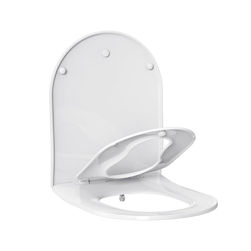 AQUATIZ D-Shaped Toilet Seat with Built-in Potty Training Seat